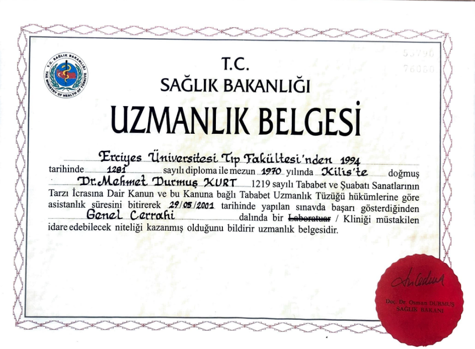 Medical License Certificate